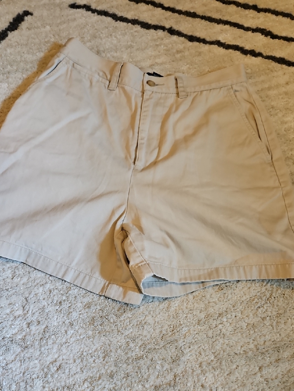The Limited Beige Cotton Shorts with Navy Label